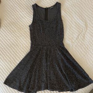 Express Gray & Black Herringbone Dress